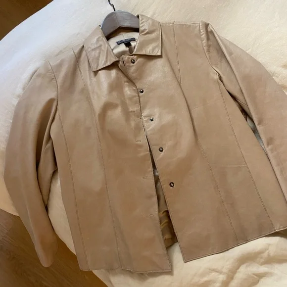 AMAZING Vintage Tan Leather Jacket - Picture 8 of 8